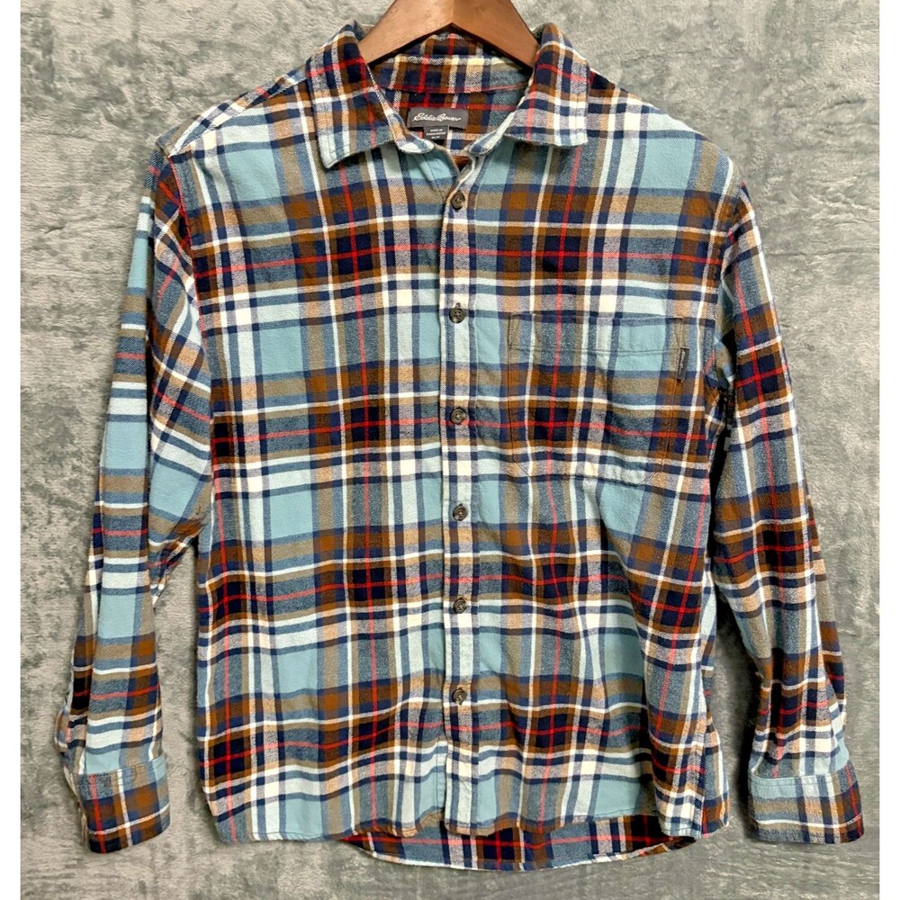 Eddie Bauer Plaid Flannel Shirt Long Sleeve Gorpcore Cabin Core Casual M